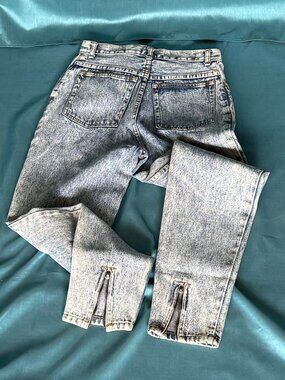 Vintage 80s Crayon Acid Wash High Waist Denim Jeans Size 7/26 Hong Kong Grunge